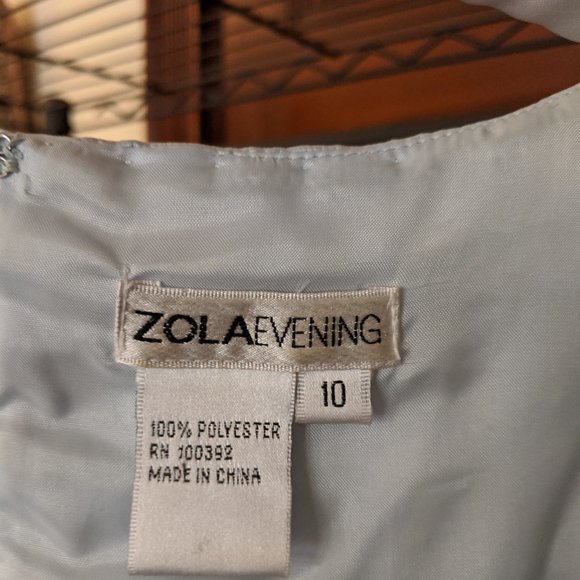 Ice Blue Formal 2PC Satin Full length Dress - Picture 5 of 8